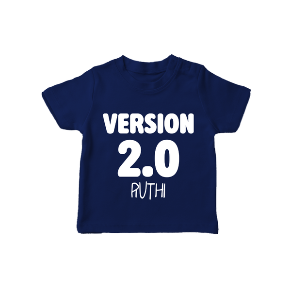 Version 2.0 T-shirt | Personalized Baby T-shirt for the Updated Edition - NAVY BLUE - 0-5 Months Old (Chest 17")