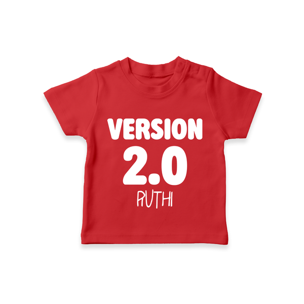 Version 2.0 T-shirt | Personalized Baby T-shirt for the Updated Edition - RED - 0-5 Months Old (Chest 17")