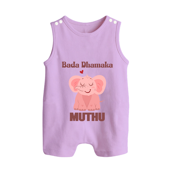 Bada Dhamaka Romper suit/sleeveless romper | Custom Baby Romper suit/sleeveless romper for the Big Bang in the Family - LILAC - 0 - 5 Months Old (Chest 18")