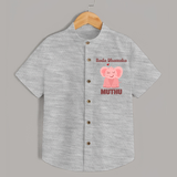 Bada Dhamaka Shirt | Custom Baby Shirt for the Big Bang in the Family - GREY - 0 - 6 Months Old (Chest 23")