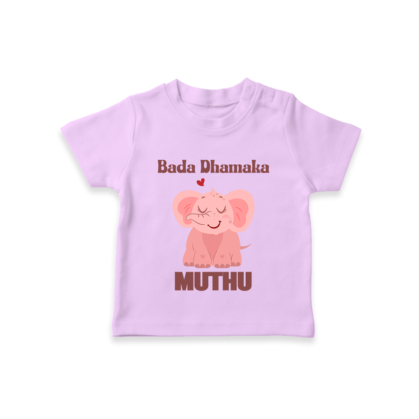 Bada Dhamaka T-shirt | Custom Baby T-shirt for the Big Bang in the Family - LILAC - 0-5 Months Old (Chest 17")