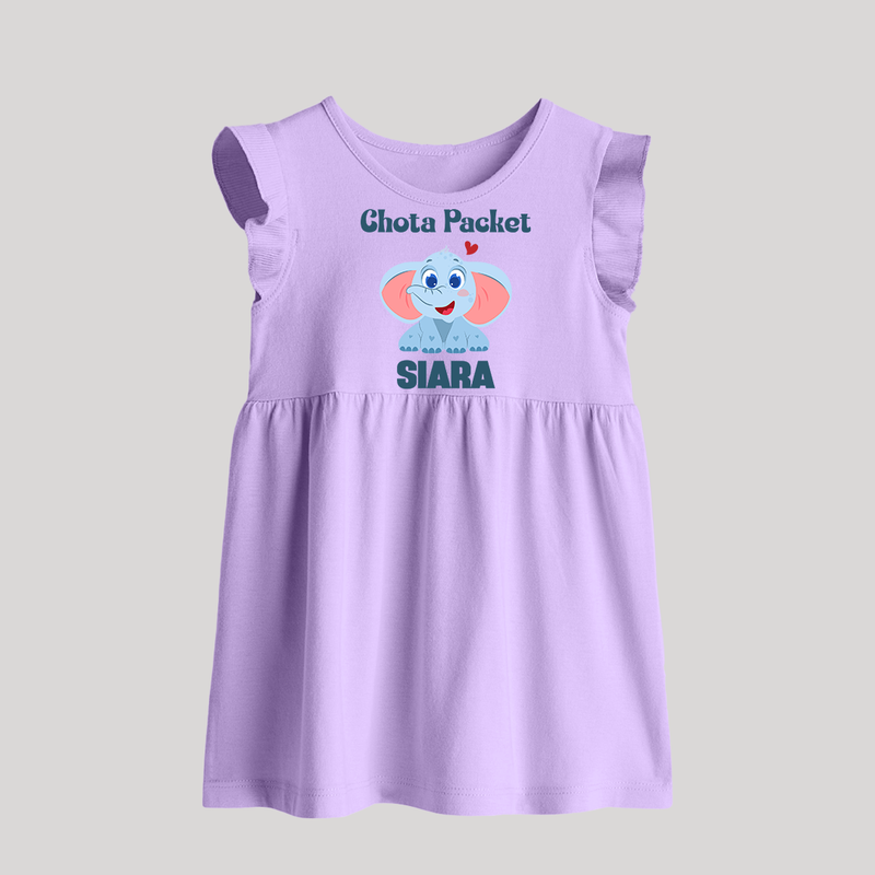 Chota Packet Baby Frock | Personalized Baby Frock for the Little Bundle of Joy - LILAC - 0 - 3 Months Old (Chest 17")