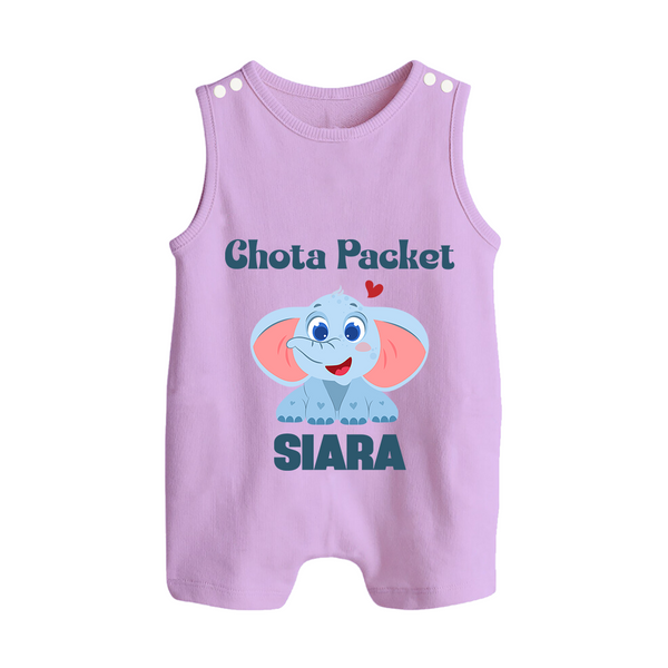 Chota Packet Romper suit/sleeveless romper | Personalized Baby Romper suit/sleeveless romper for the Little Bundle of Joy - LILAC - 0 - 5 Months Old (Chest 18")