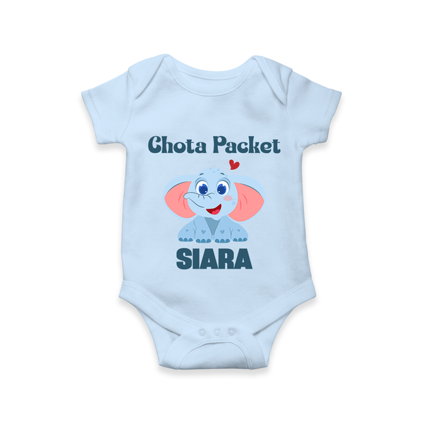 Chota Packet Romper/onesie | Personalized Baby Romper/onesie for the Little Bundle of Joy - BABY BLUE - New Born (Chest 14")