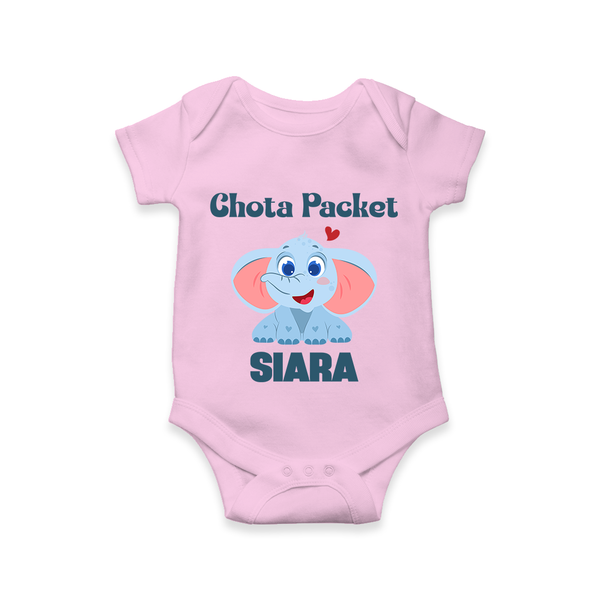 Chota Packet Romper/onesie | Personalized Baby Romper/onesie for the Little Bundle of Joy - BABY PINK - New Born (Chest 14")