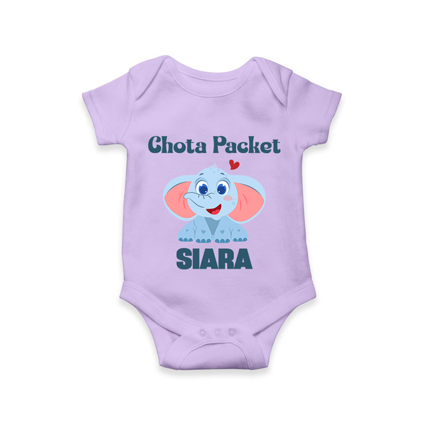 Chota Packet Romper/onesie | Personalized Baby Romper/onesie for the Little Bundle of Joy - LILAC - New Born (Chest 14")