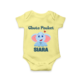 Chota Packet Romper/onesie | Personalized Baby Romper/onesie for the Little Bundle of Joy - PASTEL YELLOW - New Born (Chest 14")