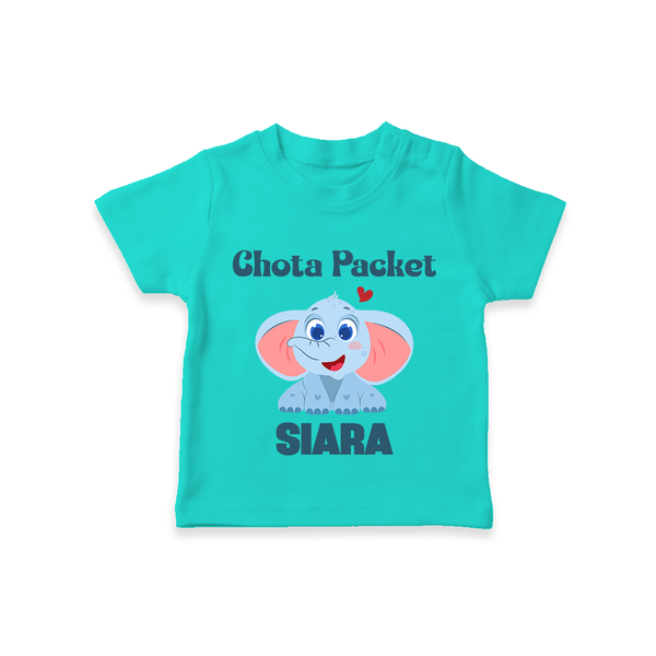 Chota Packet T-shirt | Personalized Baby T-shirt for the Little Bundle of Joy - TEAL - 0-5 Months Old (Chest 17")