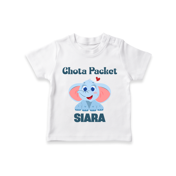 Chota Packet T-shirt | Personalized Baby T-shirt for the Little Bundle of Joy - WHITE - 0-5 Months Old (Chest 17")