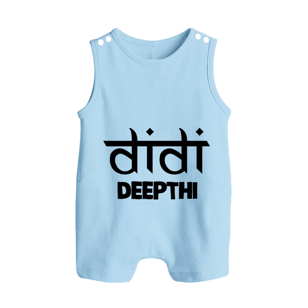 Didi Romper suit/sleeveless romper | Custom Baby Romper suit/sleeveless romper for the Loving Big Sister - BABY BLUE - 0 - 5 Months Old (Chest 18")