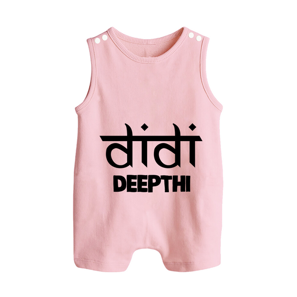 Didi Romper suit/sleeveless romper | Custom Baby Romper suit/sleeveless romper for the Loving Big Sister - BABY PINK - 0 - 5 Months Old (Chest 18")