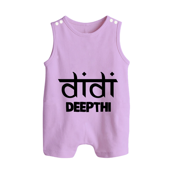 Didi Romper suit/sleeveless romper | Custom Baby Romper suit/sleeveless romper for the Loving Big Sister - LILAC - 0 - 5 Months Old (Chest 18")