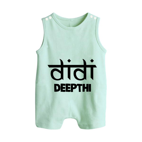 Didi Romper suit/sleeveless romper | Custom Baby Romper suit/sleeveless romper for the Loving Big Sister - MINT GREEN - 0 - 5 Months Old (Chest 18")