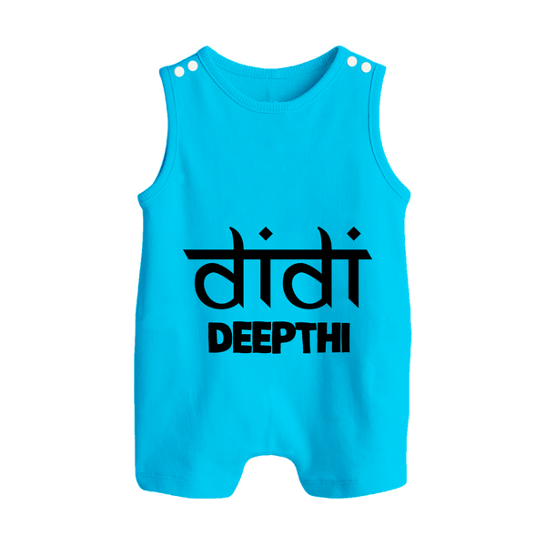 Didi Romper suit/sleeveless romper | Custom Baby Romper suit/sleeveless romper for the Loving Big Sister - SKY BLUE - 0 - 5 Months Old (Chest 18")