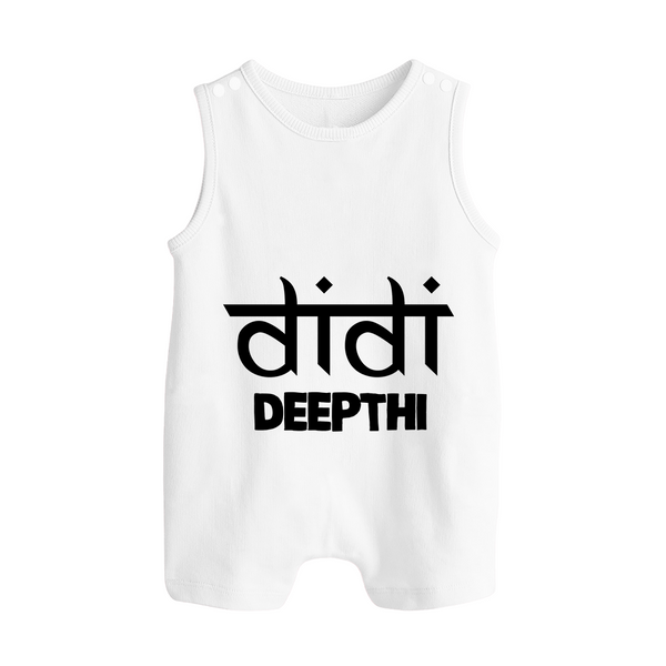 Didi Romper suit/sleeveless romper | Custom Baby Romper suit/sleeveless romper for the Loving Big Sister - WHITE - 0 - 5 Months Old (Chest 18")