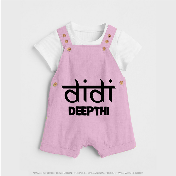 Didi Dungaree Set | Custom Baby Dungaree Set for the Loving Big Sister - BABY PINK - 0 - 5 Months Old (Chest 18")