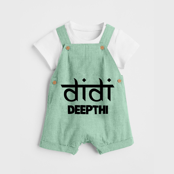 Didi Dungaree Set | Custom Baby Dungaree Set for the Loving Big Sister - MINT GREEN - 0 - 5 Months Old (Chest 18")