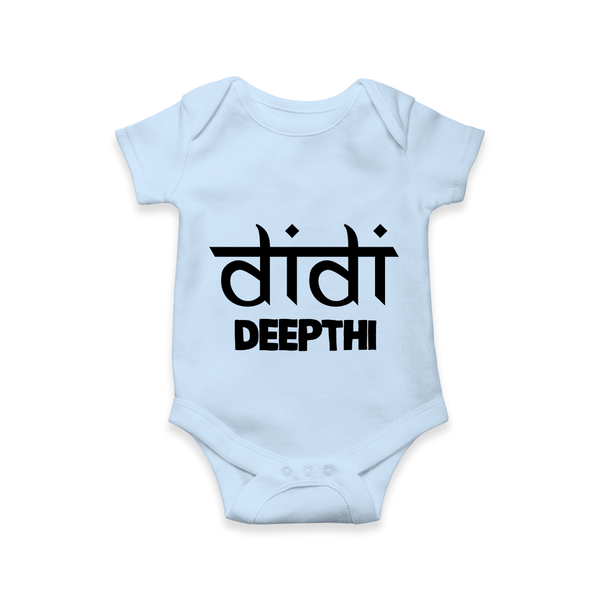 Didi Romper/onesie | Custom Baby Romper/onesie for the Loving Big Sister - BABY BLUE - New Born (Chest 14")