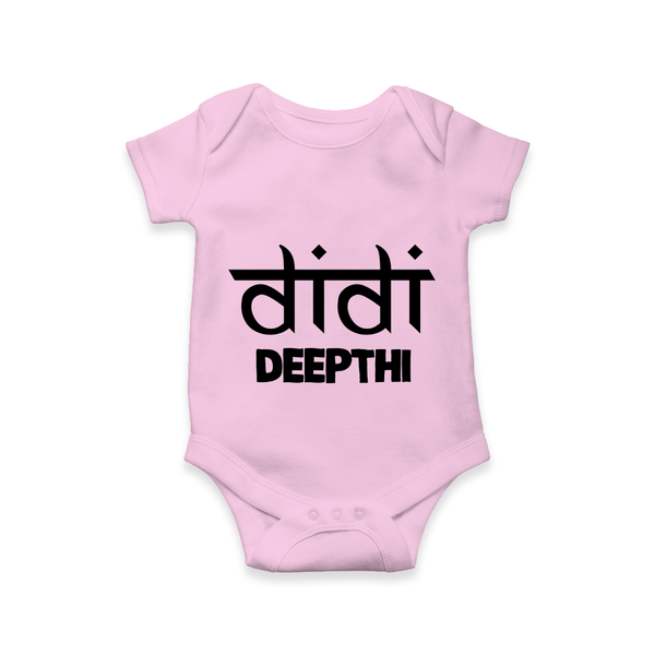 Didi Romper/onesie | Custom Baby Romper/onesie for the Loving Big Sister - BABY PINK - New Born (Chest 14")