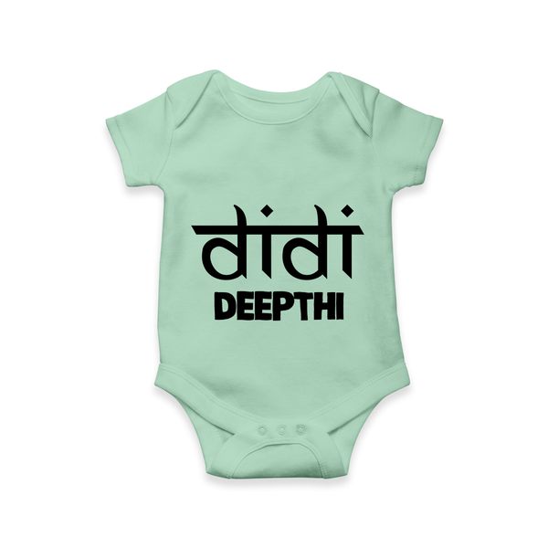 Didi Romper/onesie | Custom Baby Romper/onesie for the Loving Big Sister - MINT GREEN - New Born (Chest 14")