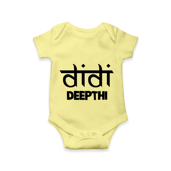 Didi Romper/onesie | Custom Baby Romper/onesie for the Loving Big Sister - PASTEL YELLOW - New Born (Chest 14")