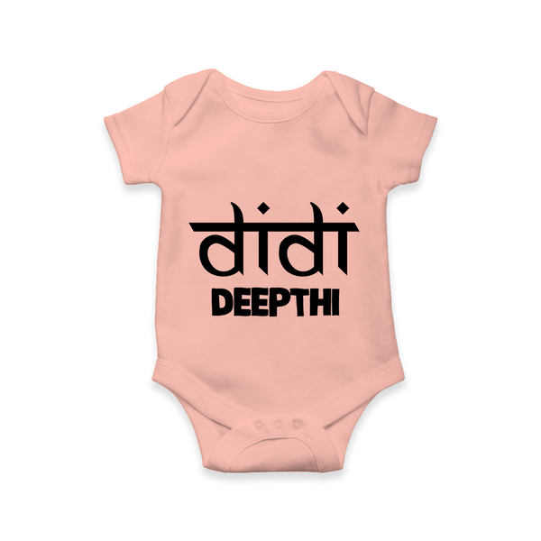 Didi Romper/onesie | Custom Baby Romper/onesie for the Loving Big Sister - PEACH - New Born (Chest 14")