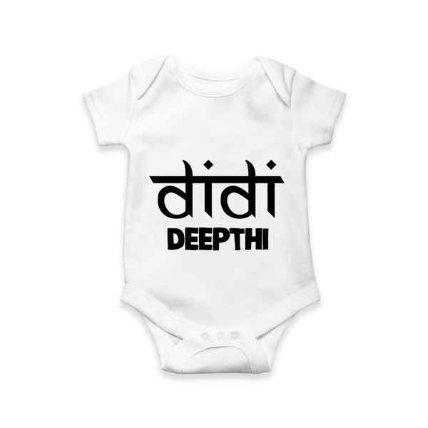 Didi Romper/onesie | Custom Baby Romper/onesie for the Loving Big Sister - WHITE - New Born (Chest 14")