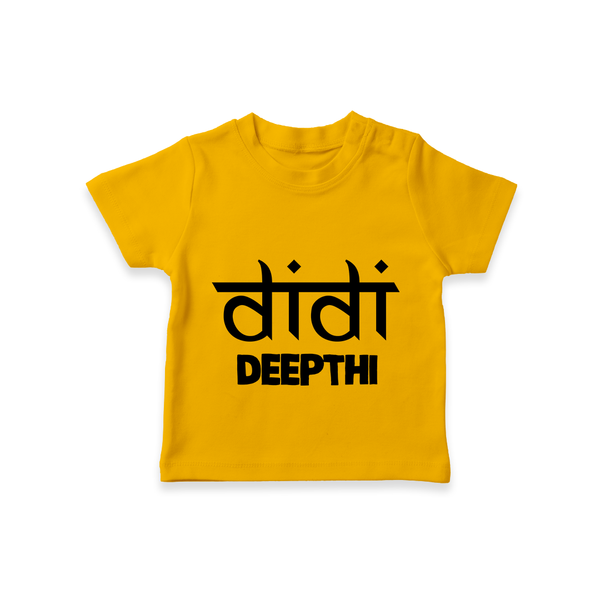 Didi T-shirt | Custom Baby T-shirt for the Loving Big Sister - CHROME YELLOW - 0-5 Months Old (Chest 17")