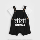 Didi Dungaree Set | Custom Baby Dungaree Set for the Loving Big Sister - BLACK - 0 - 5 Months Old (Chest 18")