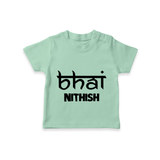 Bhai T-shirt | Personalized Baby T-shirt for the Cool Brother - MINT GREEN - 0-5 Months Old (Chest 17")
