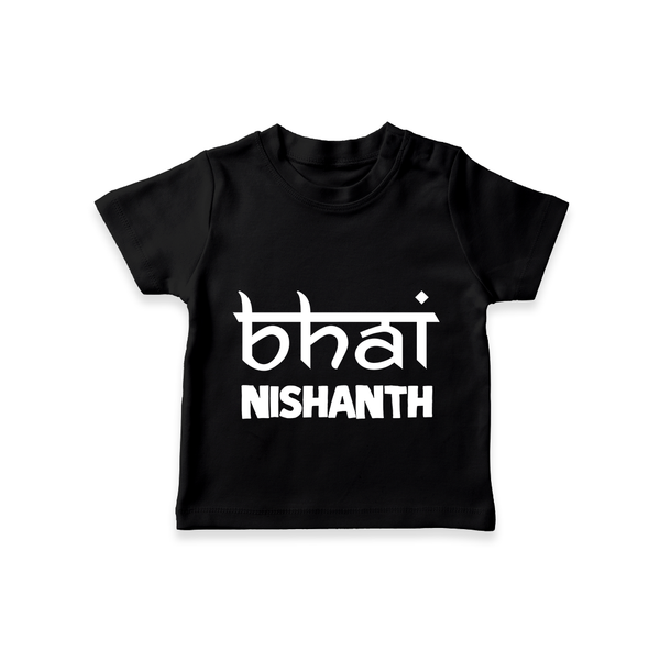 Bhai T-shirt | Personalized Baby T-shirt for the Cool Brother - BLACK - 0-5 Months Old (Chest 17")