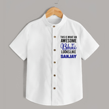 This is What an Awesome Bhai Looks Like Shirt | Personalized Baby Shirt for the Awesome Brother - WHITE - 0 - 6 Months Old (Chest 23")