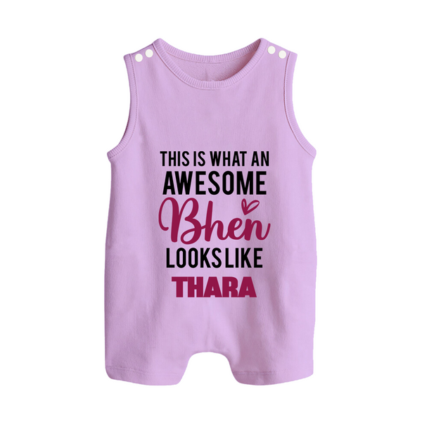 This is What an Awesome Behen Looks Like Romper suit/sleeveless romper | Custom Baby Romper suit/sleeveless romper for the Awesome Sister - LILAC - 0 - 5 Months Old (Chest 18")