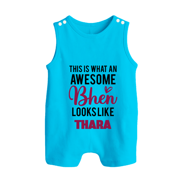This is What an Awesome Behen Looks Like Romper suit/sleeveless romper | Custom Baby Romper suit/sleeveless romper for the Awesome Sister - SKY BLUE - 0 - 5 Months Old (Chest 18")