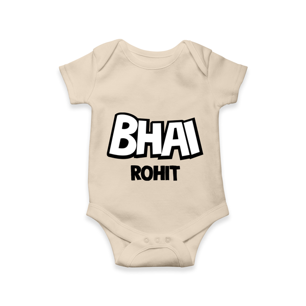 Bhai Romper/onesie | Custom Baby Romper/onesie for Your Best Brother - IVORY - New Born (Chest 14")