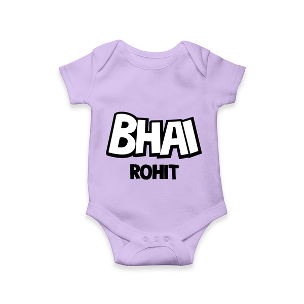 Bhai Romper/onesie | Custom Baby Romper/onesie for Your Best Brother - LILAC - New Born (Chest 14")