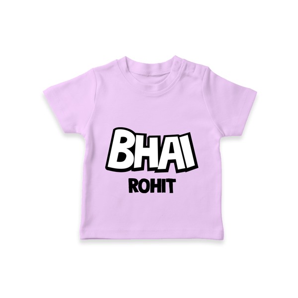Bhai T-shirt | Custom Baby T-shirt for Your Best Brother - LILAC - 0-5 Months Old (Chest 17")