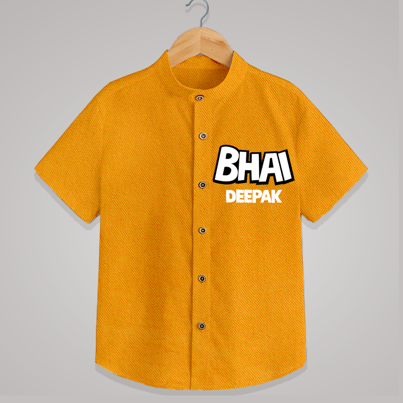 Bhai Shirt | Custom Baby Shirt for Your Best Brother - CHROME YELLOW - 0 - 6 Months Old (Chest 23")
