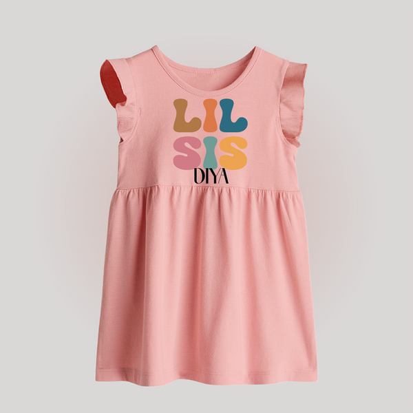 Lil Sis Baby Frock | Personalized Baby Frock for the Little Sister - BABY PINK - 0 - 3 Months Old (Chest 17")