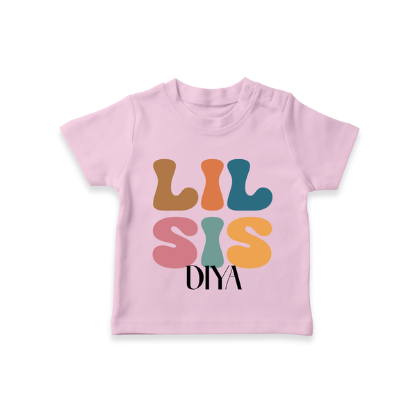 Lil Sis T-shirt | Personalized Baby T-shirt for the Little Sister - BABY PINK - 0-5 Months Old (Chest 17")