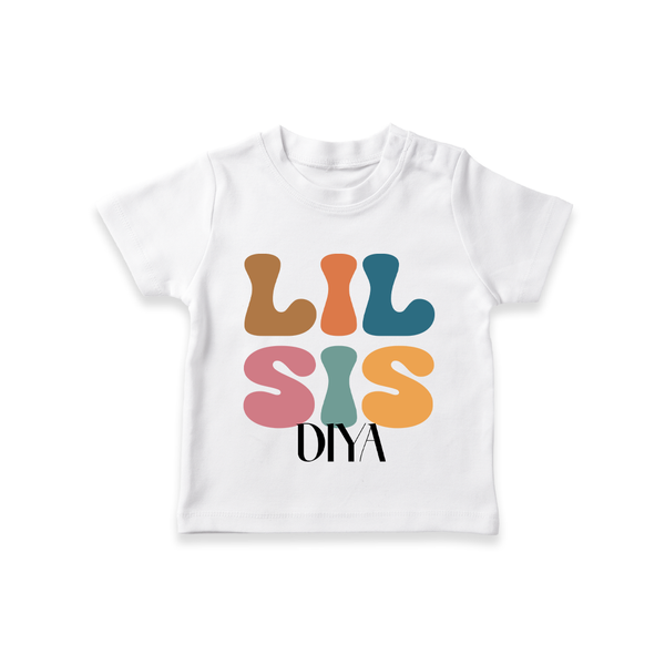 Lil Sis T-shirt | Personalized Baby T-shirt for the Little Sister - WHITE - 0-5 Months Old (Chest 17")