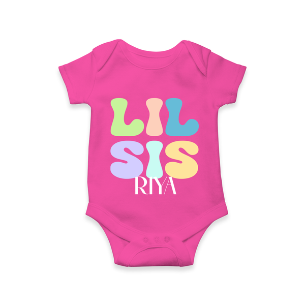 Lil Sis Romper/onesie | Personalized Baby Romper/onesie for the Little Sister - HOT PINK - New Born (Chest 14")