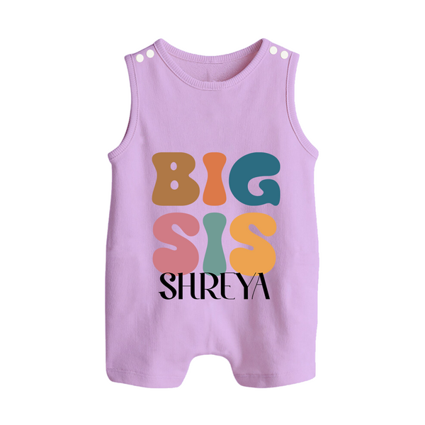 Big Sis Romper suit/sleeveless romper | Custom Baby Romper suit/sleeveless romper for the Big Sister - LILAC - 0 - 5 Months Old (Chest 18")