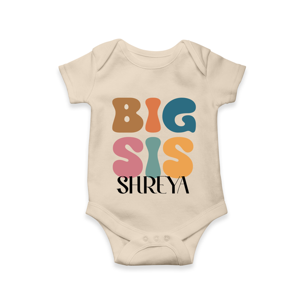Big Sis Romper/onesie | Custom Baby Romper/onesie for the Big Sister - IVORY - New Born (Chest 14")
