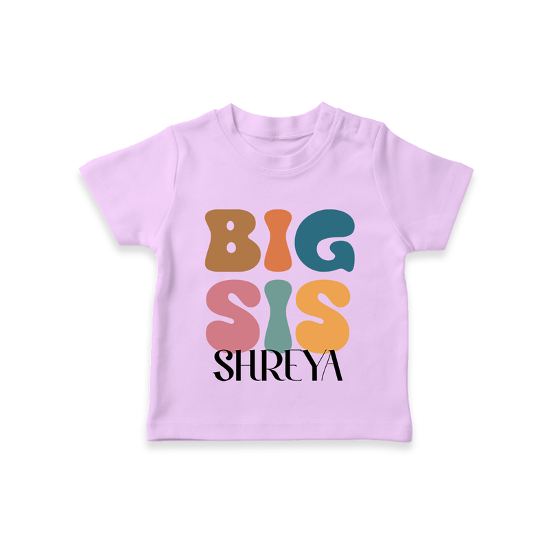 Big Sis T-shirt | Custom Baby T-shirt for the Big Sister - LILAC - 0-5 Months Old (Chest 17")