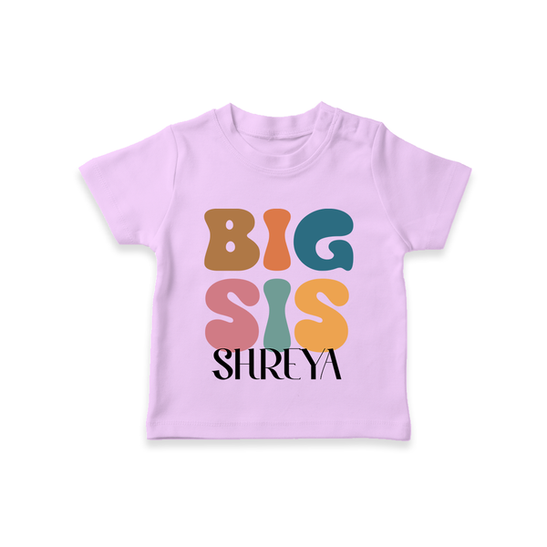 Big Sis T-shirt | Custom Baby T-shirt for the Big Sister - LILAC - 0-5 Months Old (Chest 17")