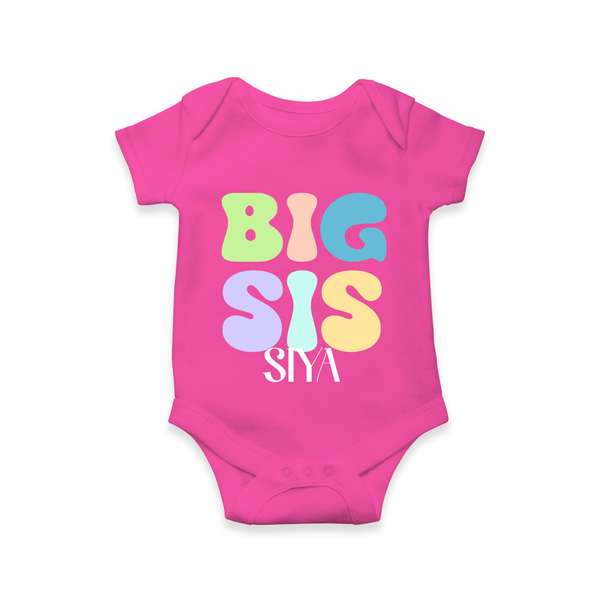 Big Sis Romper/onesie | Custom Baby Romper/onesie for the Big Sister - HOT PINK - New Born (Chest 14")