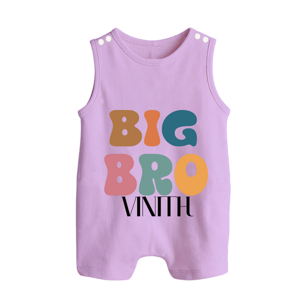 Big Bro Romper suit/sleeveless romper | Personalized Baby Romper suit/sleeveless romper for the Big Brother - LILAC - 0 - 5 Months Old (Chest 18")
