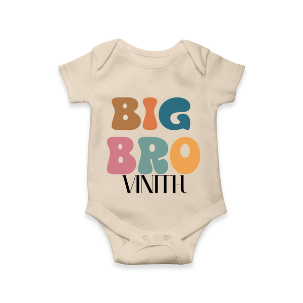 Big Bro Romper/onesie | Personalized Baby Romper/onesie for the Big Brother - IVORY - New Born (Chest 14")