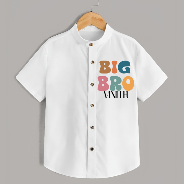 Big Bro Shirt | Personalized Baby Shirt for the Big Brother - WHITE - 0 - 6 Months Old (Chest 23")